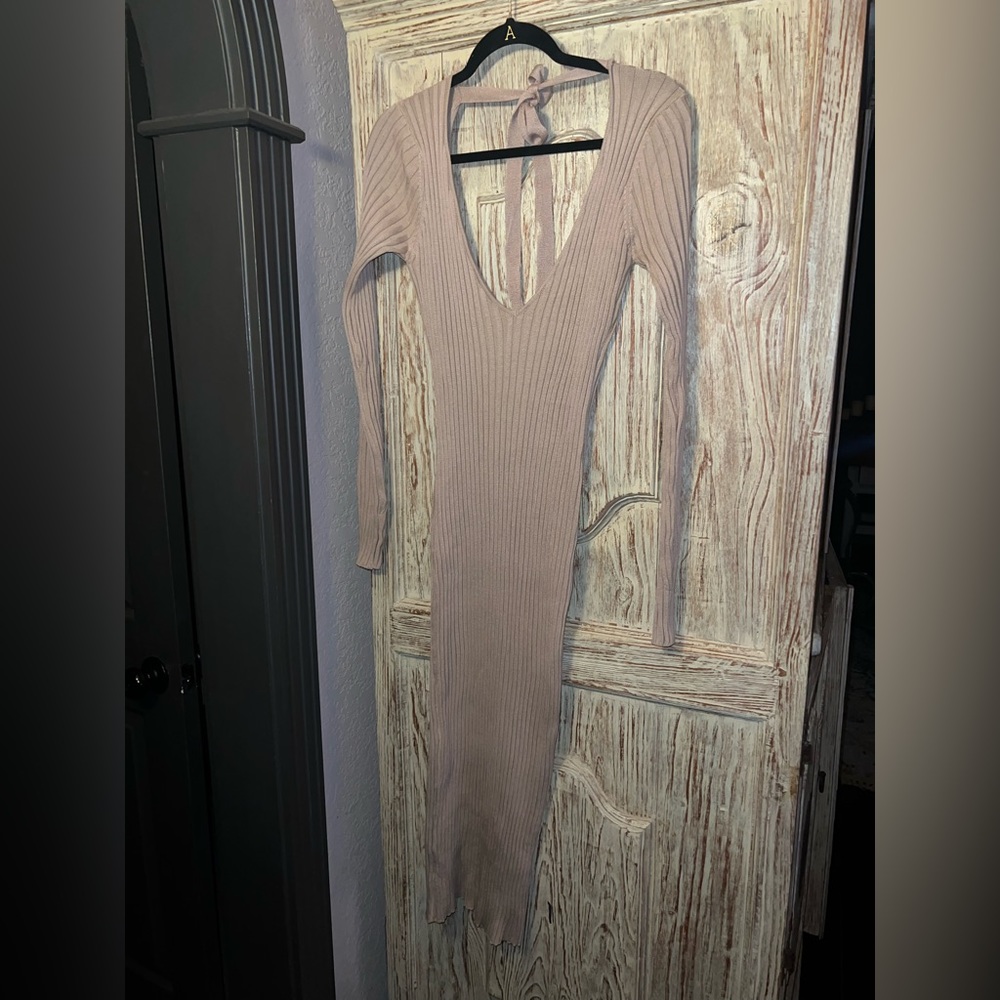 NBD Ribbed Midi Sweater Dress